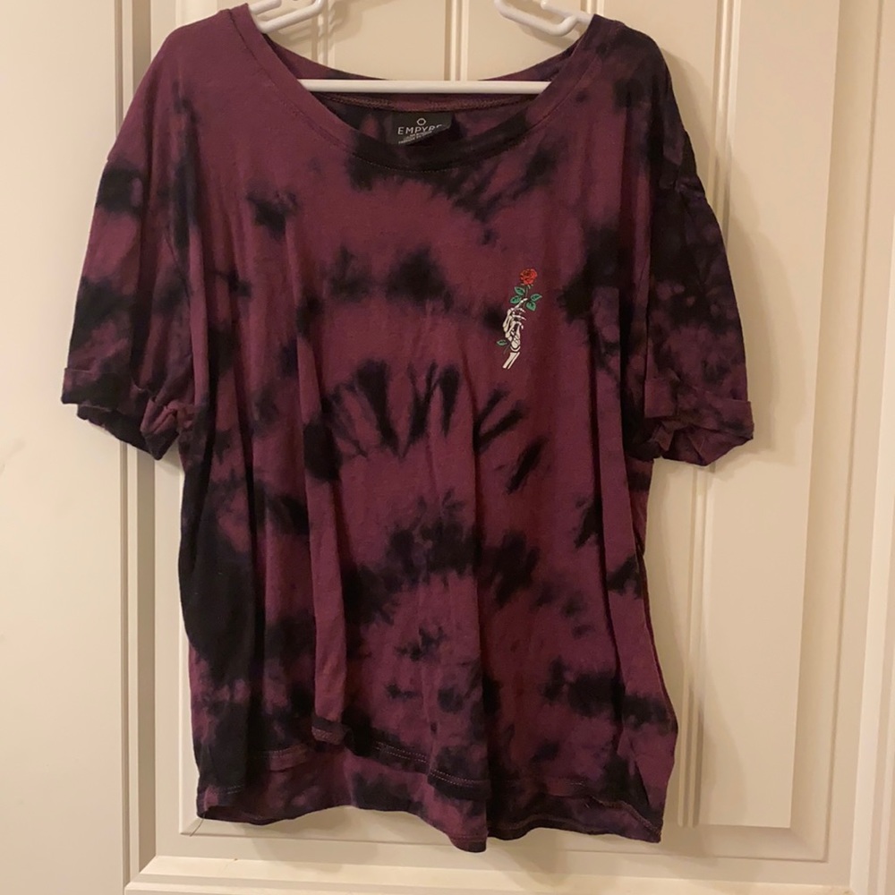 Empyre red tie dye boxy crop